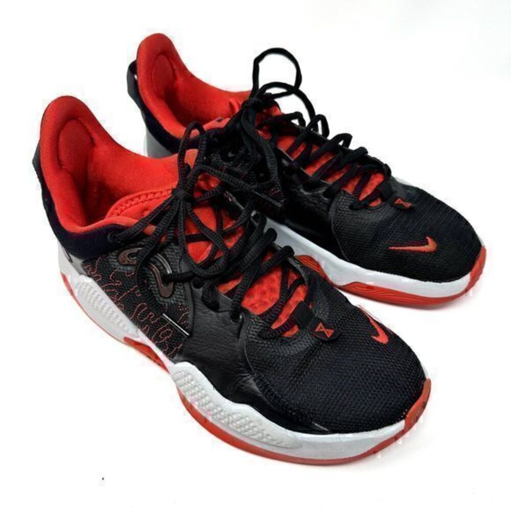Nike Mens Paul George‎ PG 5 Bred Black, Red and White Sneakers Size 8